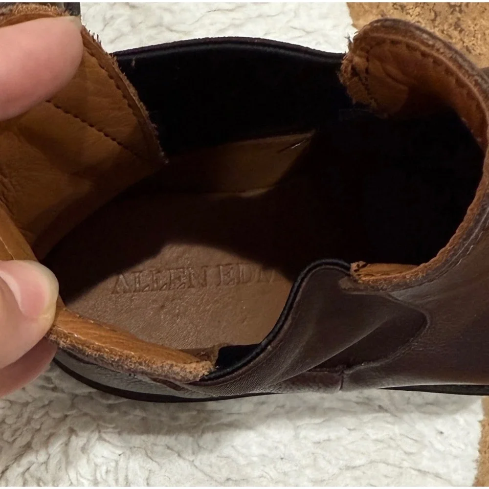 Allen Edmonds Grafton Chelsea Brown Leather Boots Mens 8.5 Weatherproof Lug Sole